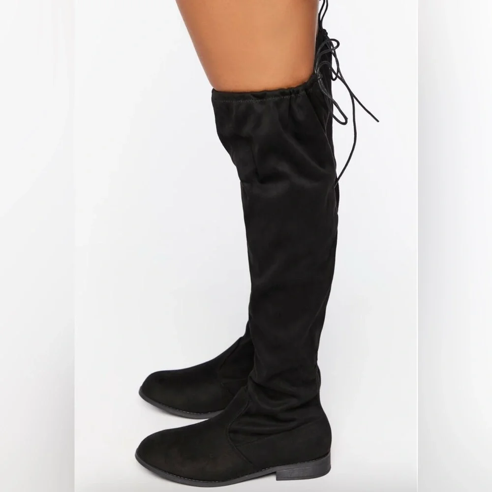 Forever 21 Black Over the Knee Boots - Picture 3 of 5